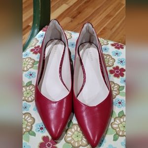 Cole haan red leather pointed toe flats size 7.5
